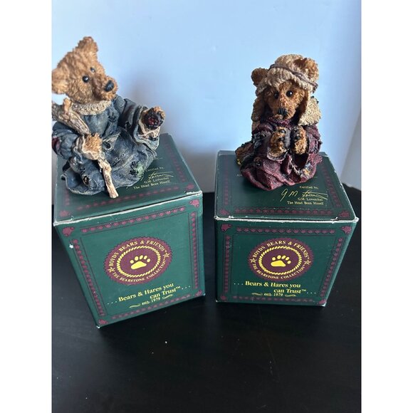 Boyds Bears & Friends Figurines Set X 2: Abigail & Head Bean Houncil Collectible - Picture 12 of 16